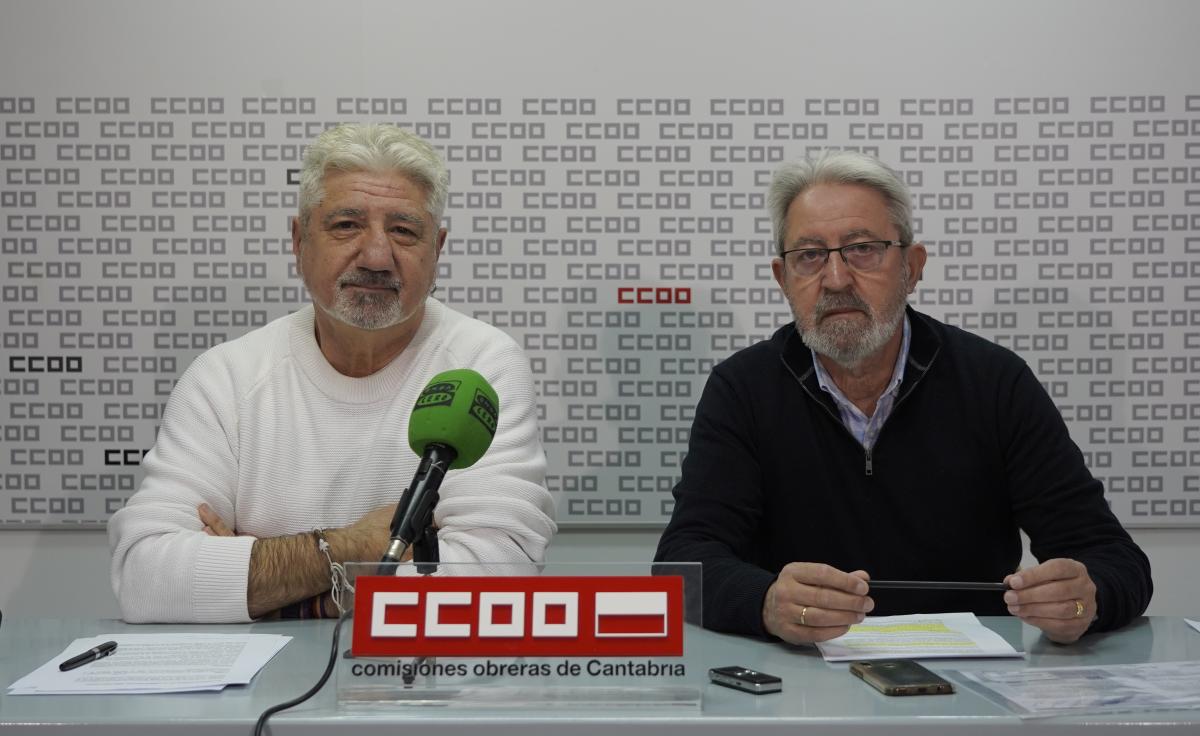 Jos Antonio Snchez Gimeno y Juan Carlos Saavedra, secretarios generales de las federaciones de jubilados y pensionistas de CCOO y UGT en Cantabria