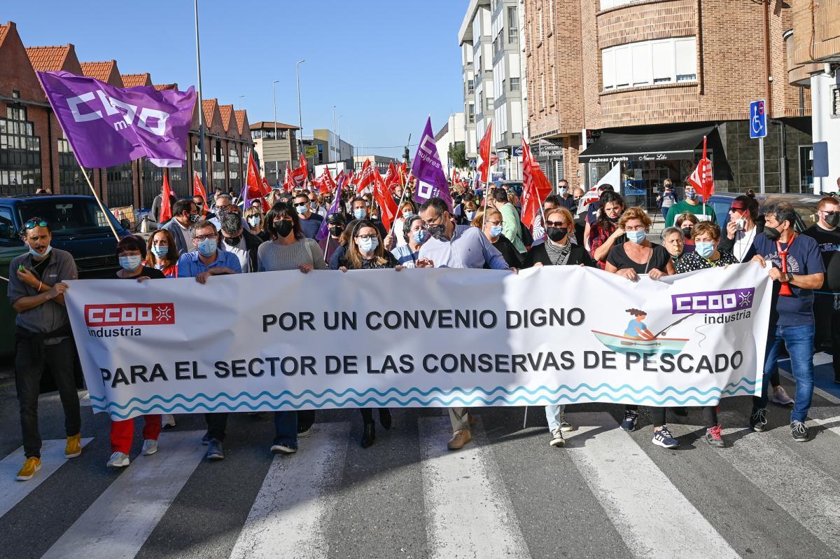 Manifestación del sector conservero de Santoña el pasado 14 de octubre