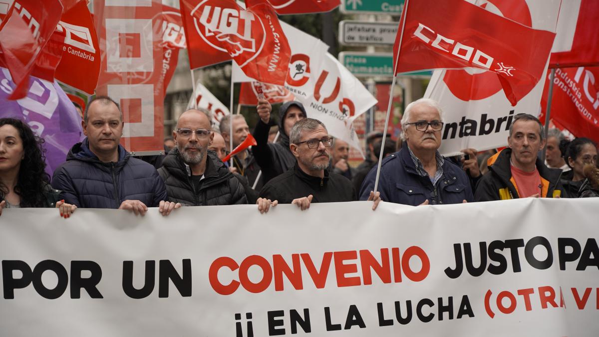 Csar Conde, en el centro durante la manifestacin de hace unas semanas