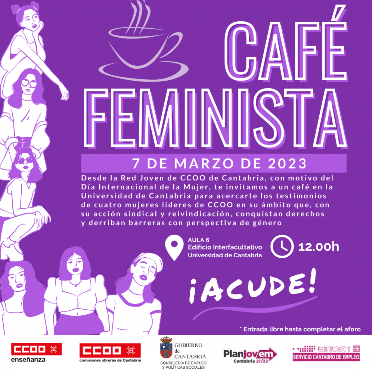 Cartel 'café feminista'.
