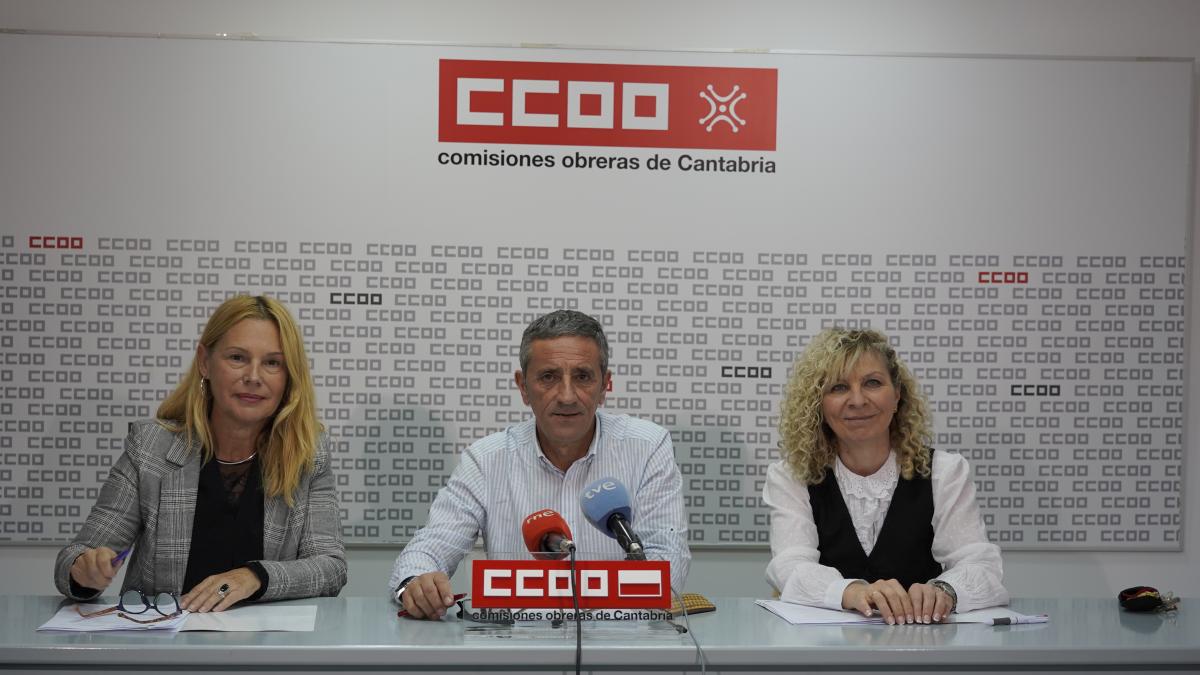 Rueda de prensa de la seccin sindical de CCOO en el Gobierno de Cantabria.