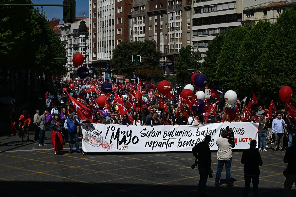 Manifestación del Primero de Mayo en Santander.