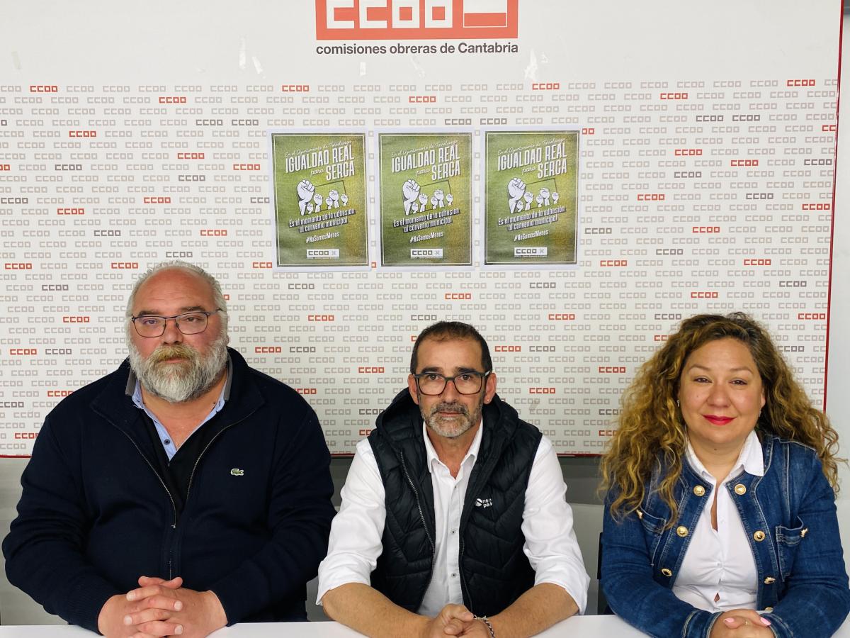 Rueda de prensa para solicitar la adhesin de la plantilla del SERCA al convenio municipal de Torrelavega
