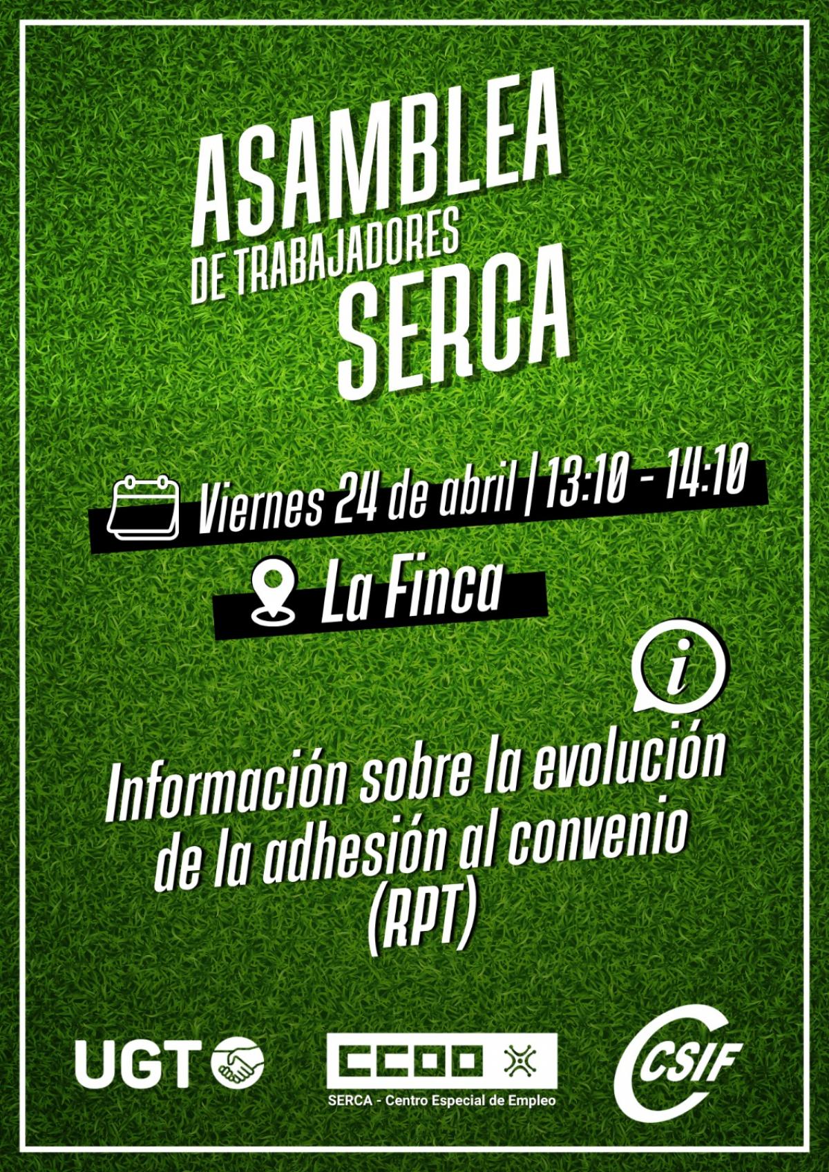 Asamblea de la plantilla del SERCA.