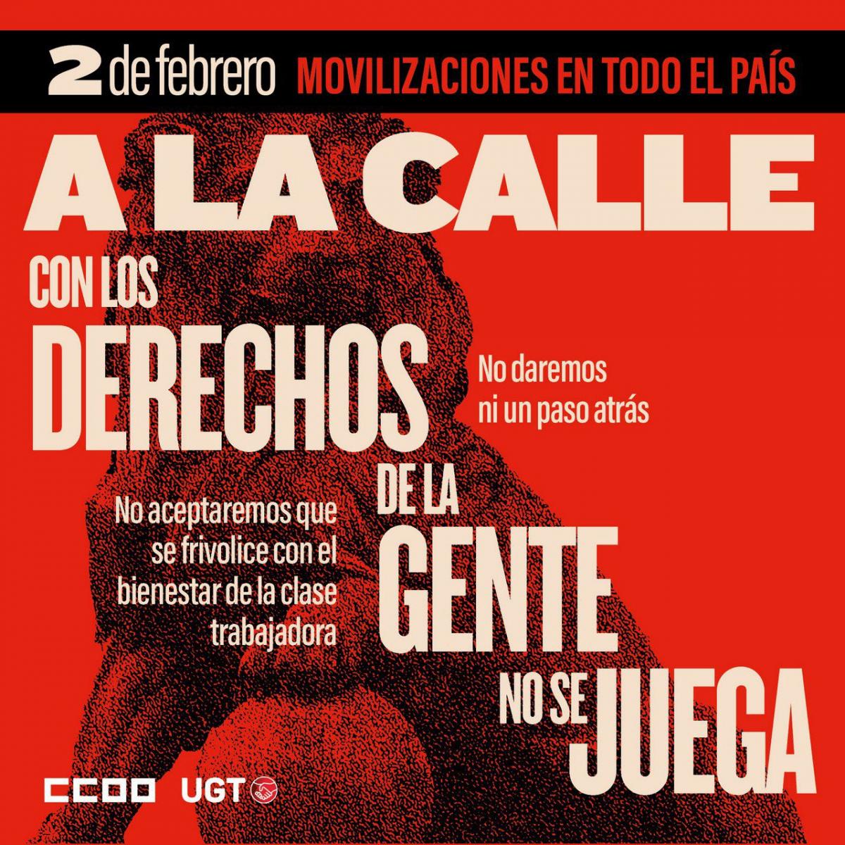 Cartel movilizaciones 2 de febrero.