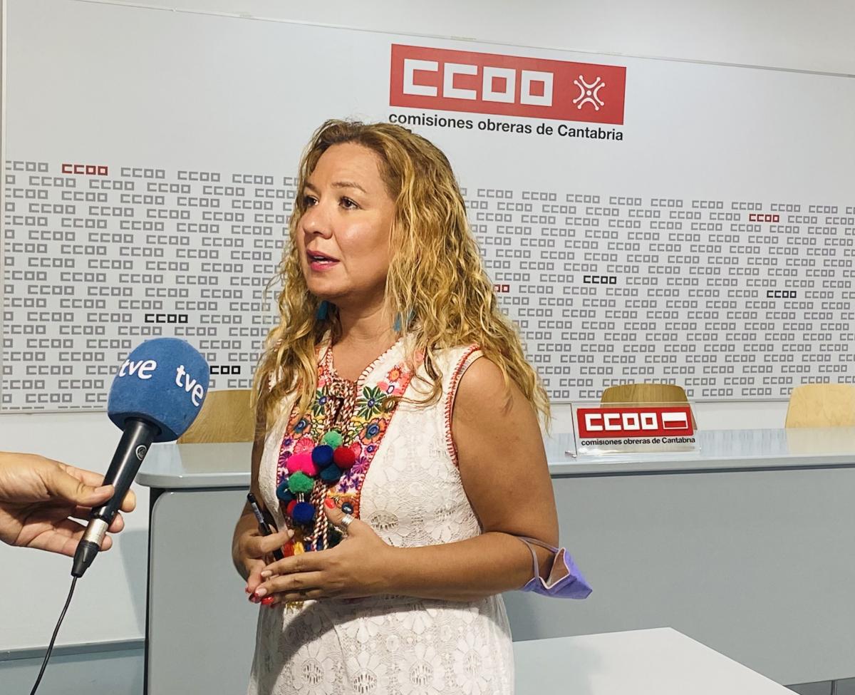 Conchi Sánchez, secretaria general de la Federación de Enseñanza de CCOO de Cantabria.