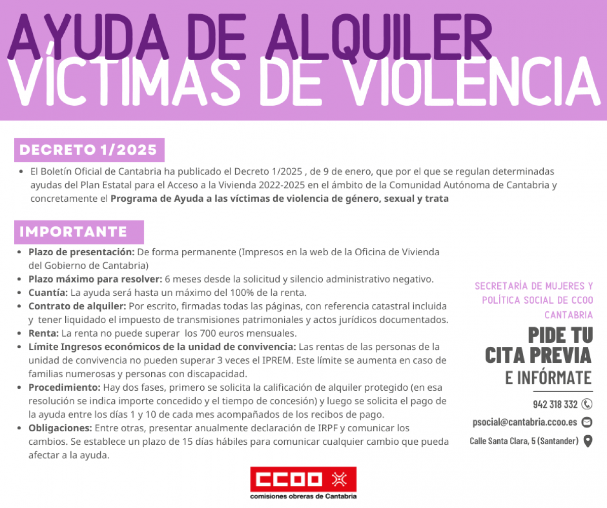 Banner de la ayuda de alquiler para vctimas de violencia de gnero